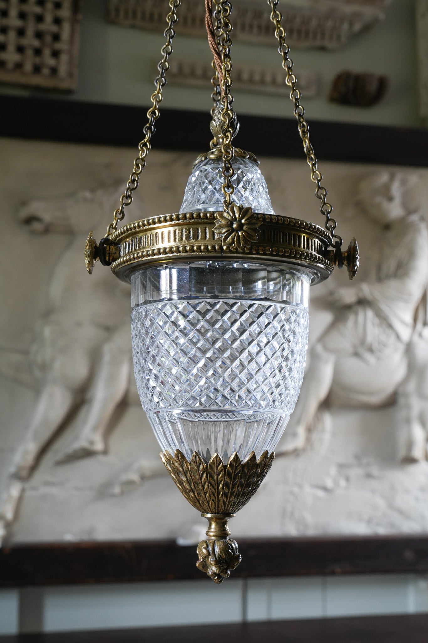 A 19th Century Cut Glass Pendant Light