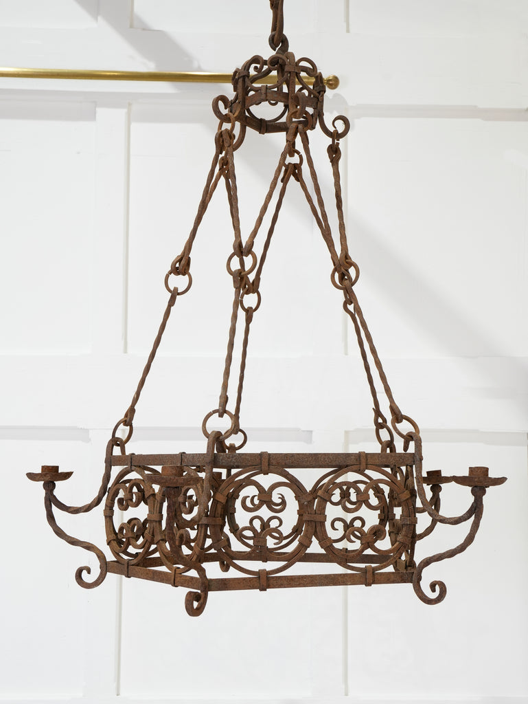 A Wrought Iron Candelabra