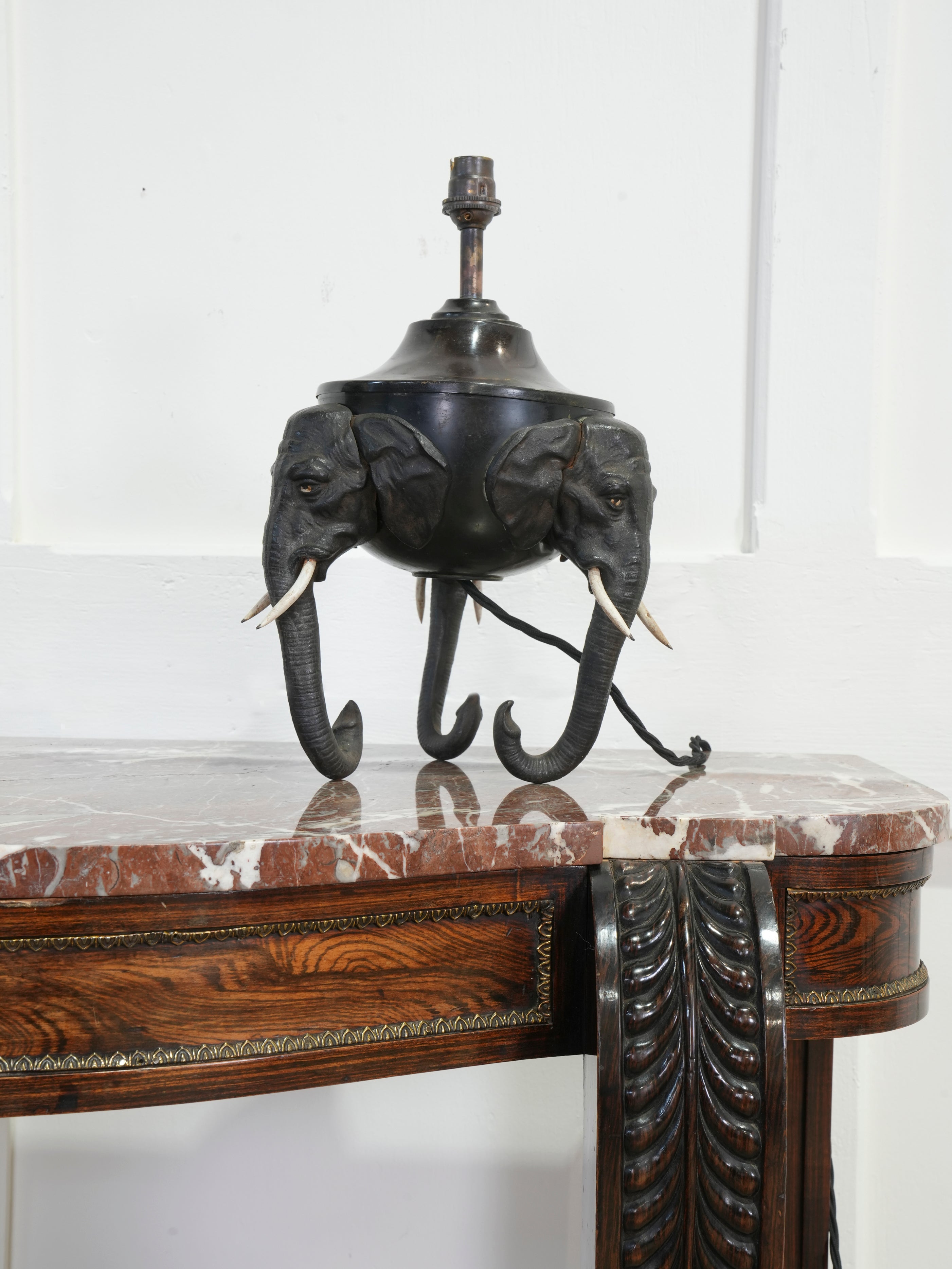 A Mid 19th century “Elephant” Head Table Lamp