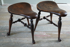 A Pair of Cockfighting Stools by James Shoolbred