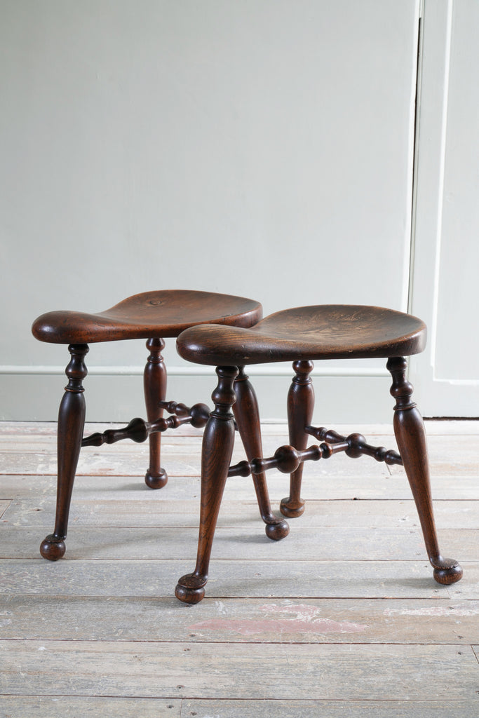 A Pair of Cockfighting Stools by James Shoolbred