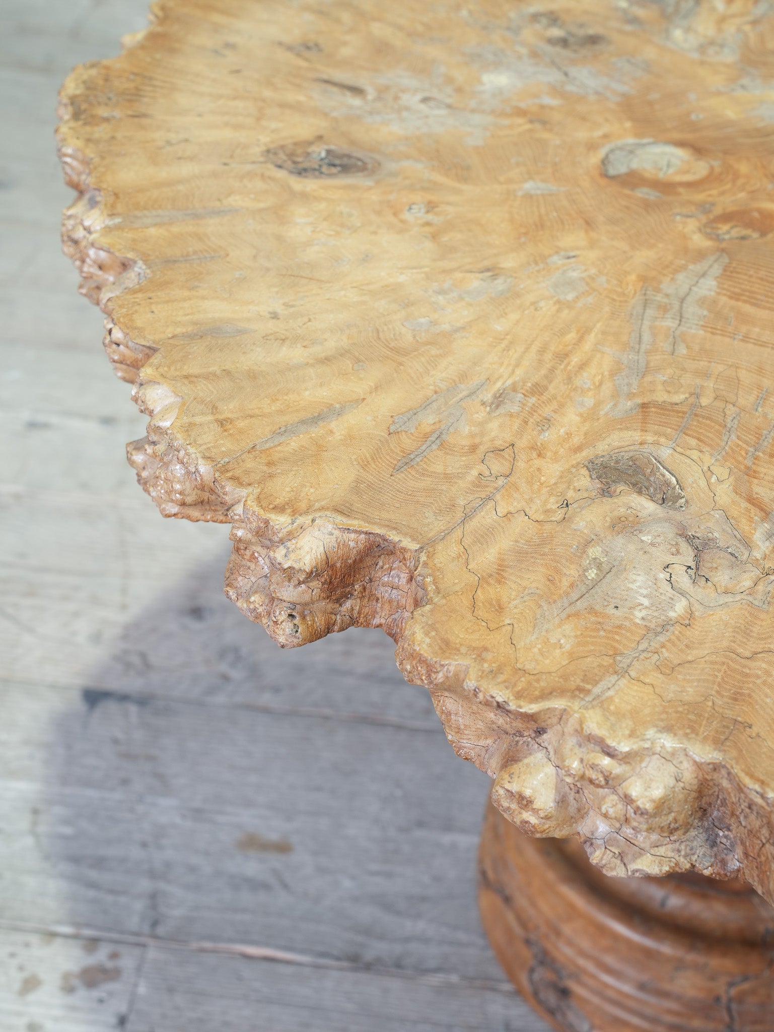 A Burr Ash Side Table Drew Pritchard Ltd