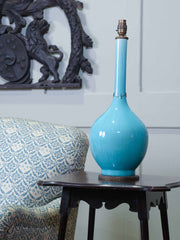 An 18th Century Japanese Blue Glazed Vase Table Lamp