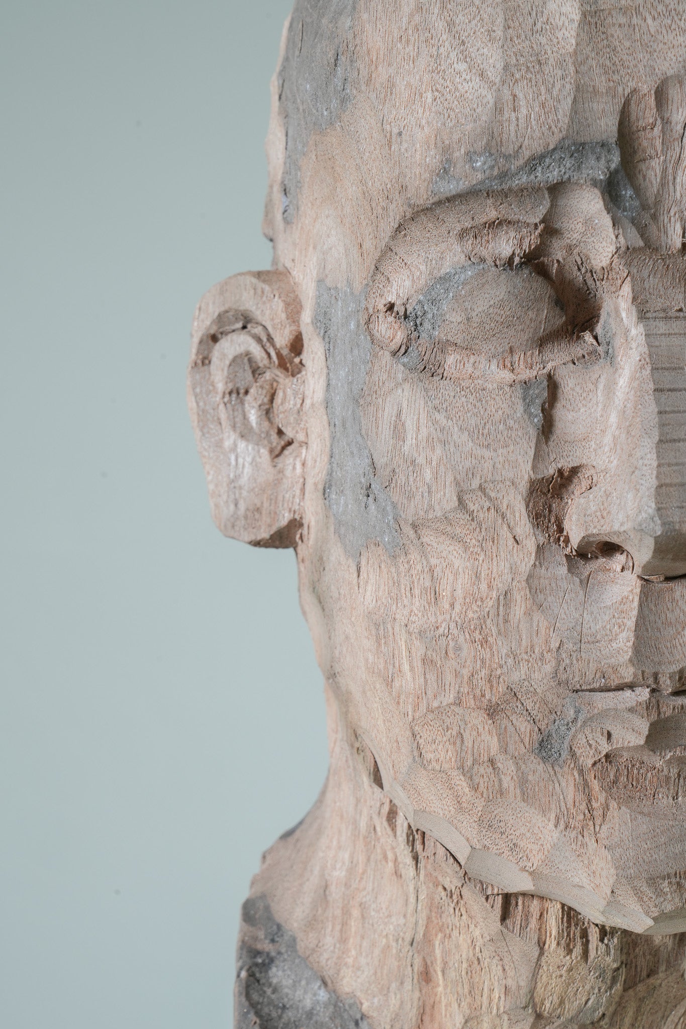 A Carved Hardwood Male Bust