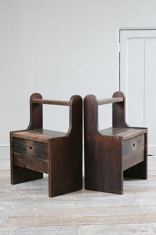 A Pair of Primitive Bedside Cupboards