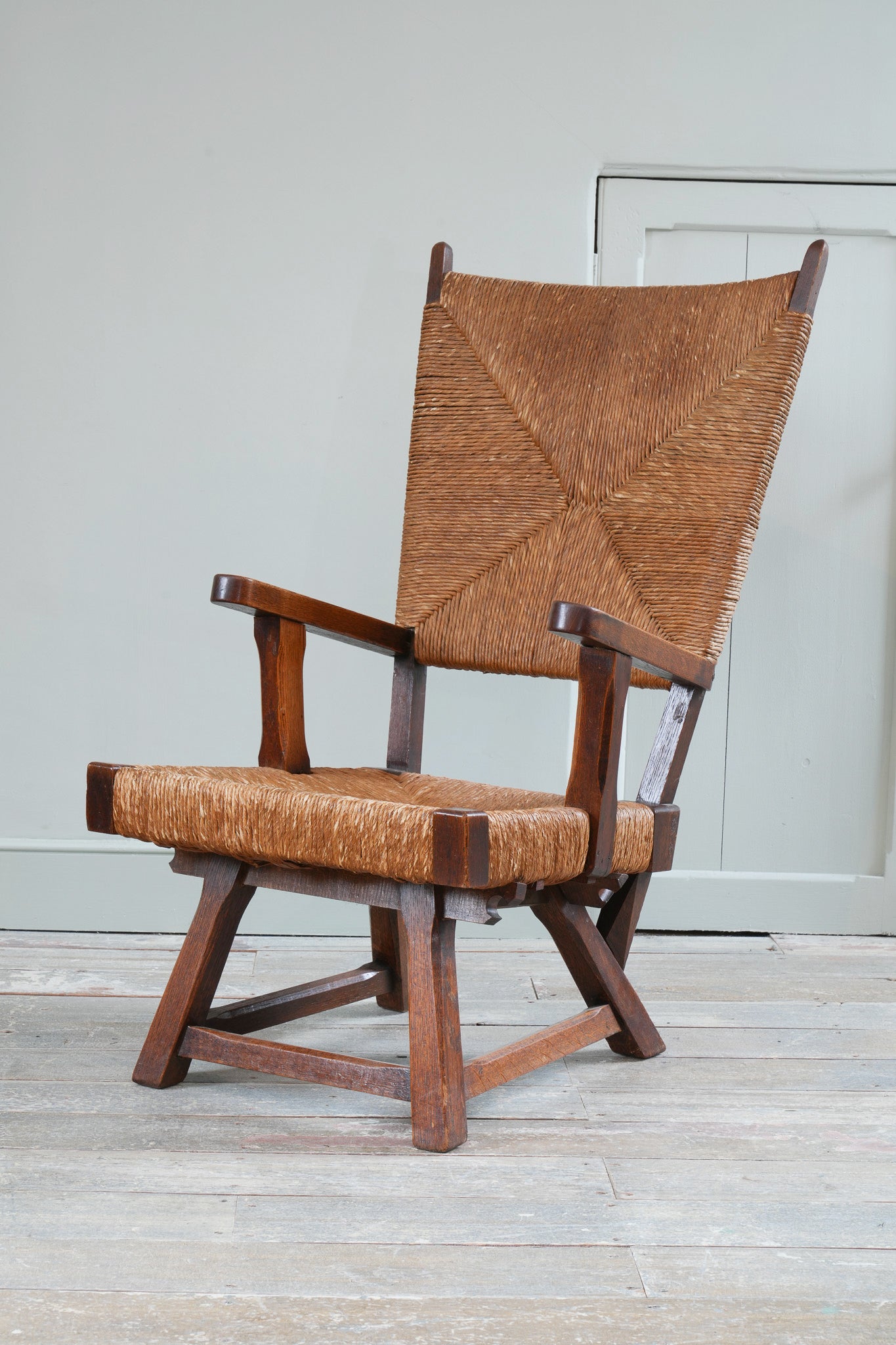 Oak & Rush Low Armchair