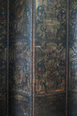 Embossed Leather Four Panel Room Screen