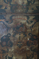 Embossed Leather Four Panel Room Screen