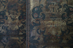 Embossed Leather Four Panel Room Screen