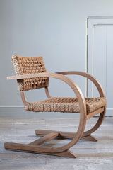 1930s Oak & Rope Bentwood Lounge Chair by Bas Van Pelt