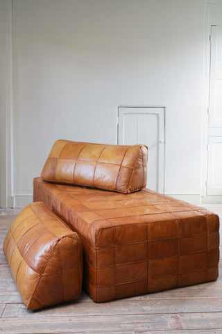 A Patchwork Leather Daybed