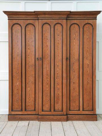 A 19th Century Baltic Pine Breakfront Wardrobe