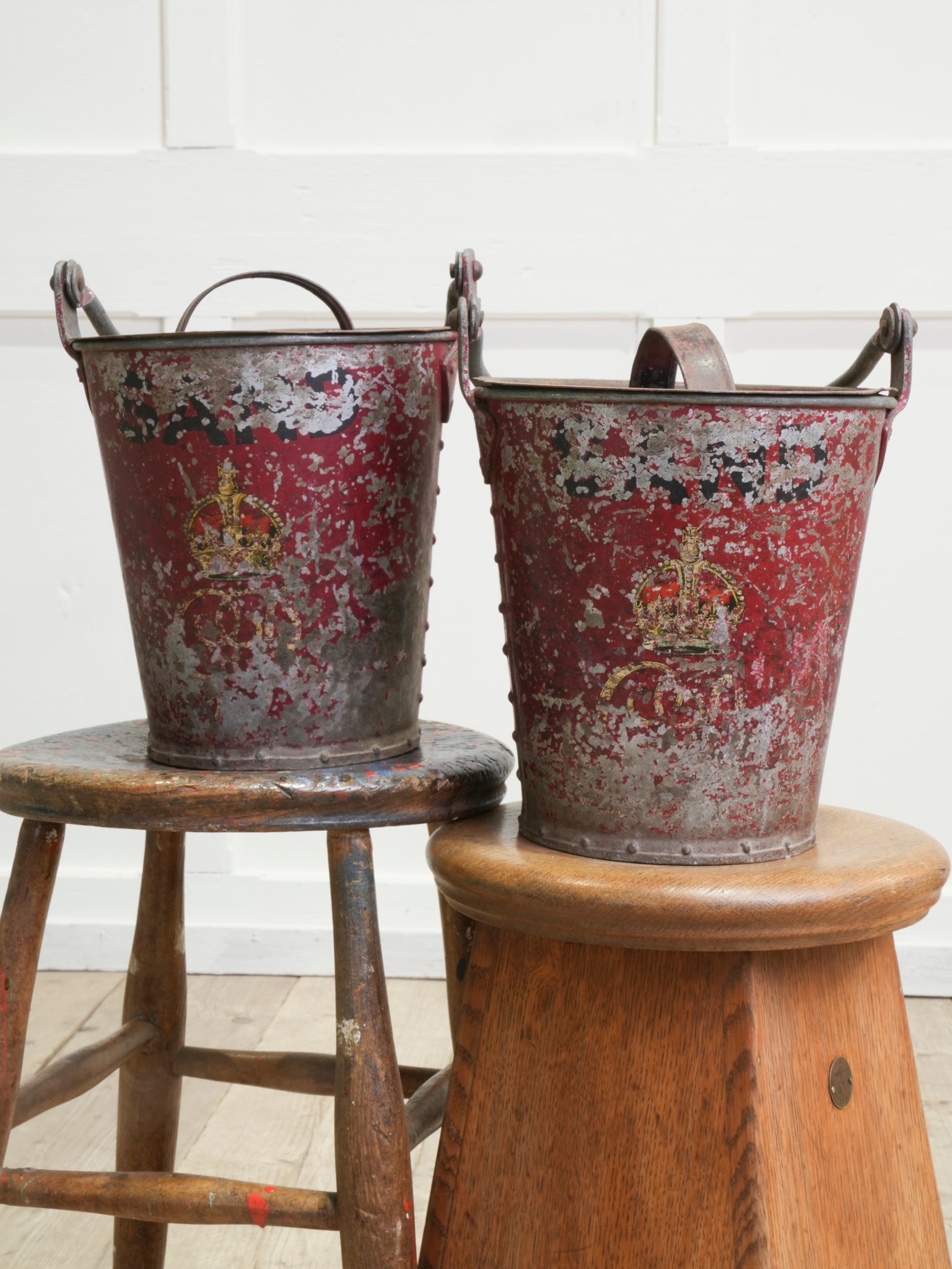 A Pair of 19th Century Sand Buckets Drew Pritchard Ltd