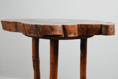 A Rustic Acacia Wood Side Table