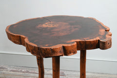 A Rustic Acacia Wood Side Table