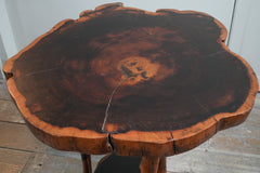 A Rustic Acacia Wood Side Table