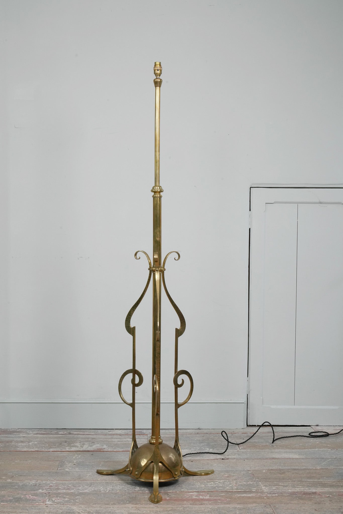 A Brass Aesthetic Movement Floor Lamp