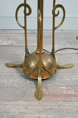 A Brass Aesthetic Movement Floor Lamp