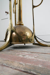 A Brass Aesthetic Movement Floor Lamp