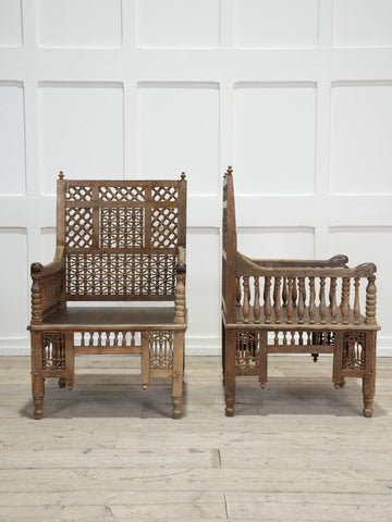 A Pair Of Mashrabiya Armchairs