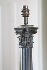 A Large 19th Century Column Table Lamp