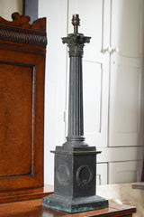 A Large 19th Century Column Table Lamp