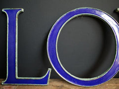 Bronze & Blue Enamel Letters