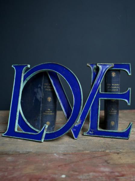 Bronze & Blue Enamel Letters