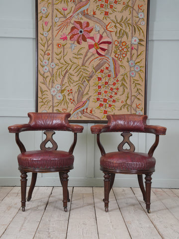 A Set of Six 19th Century Gillows Library Chairs