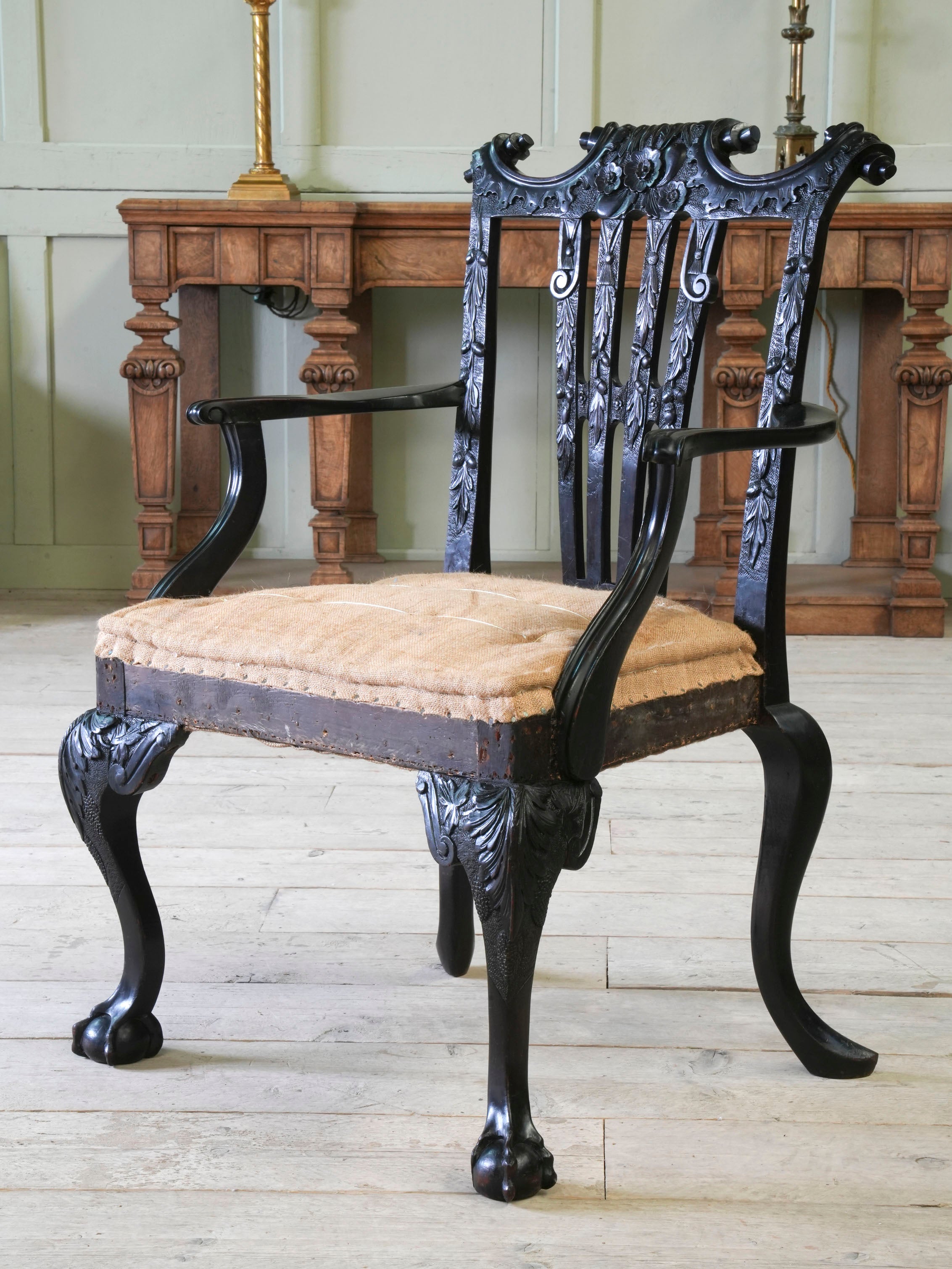 A Anglo Indian Armchair in the George II Manner