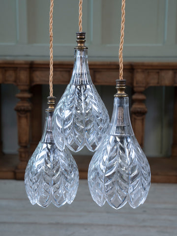 A Trio of “Osler” Crystal Pendant Lights