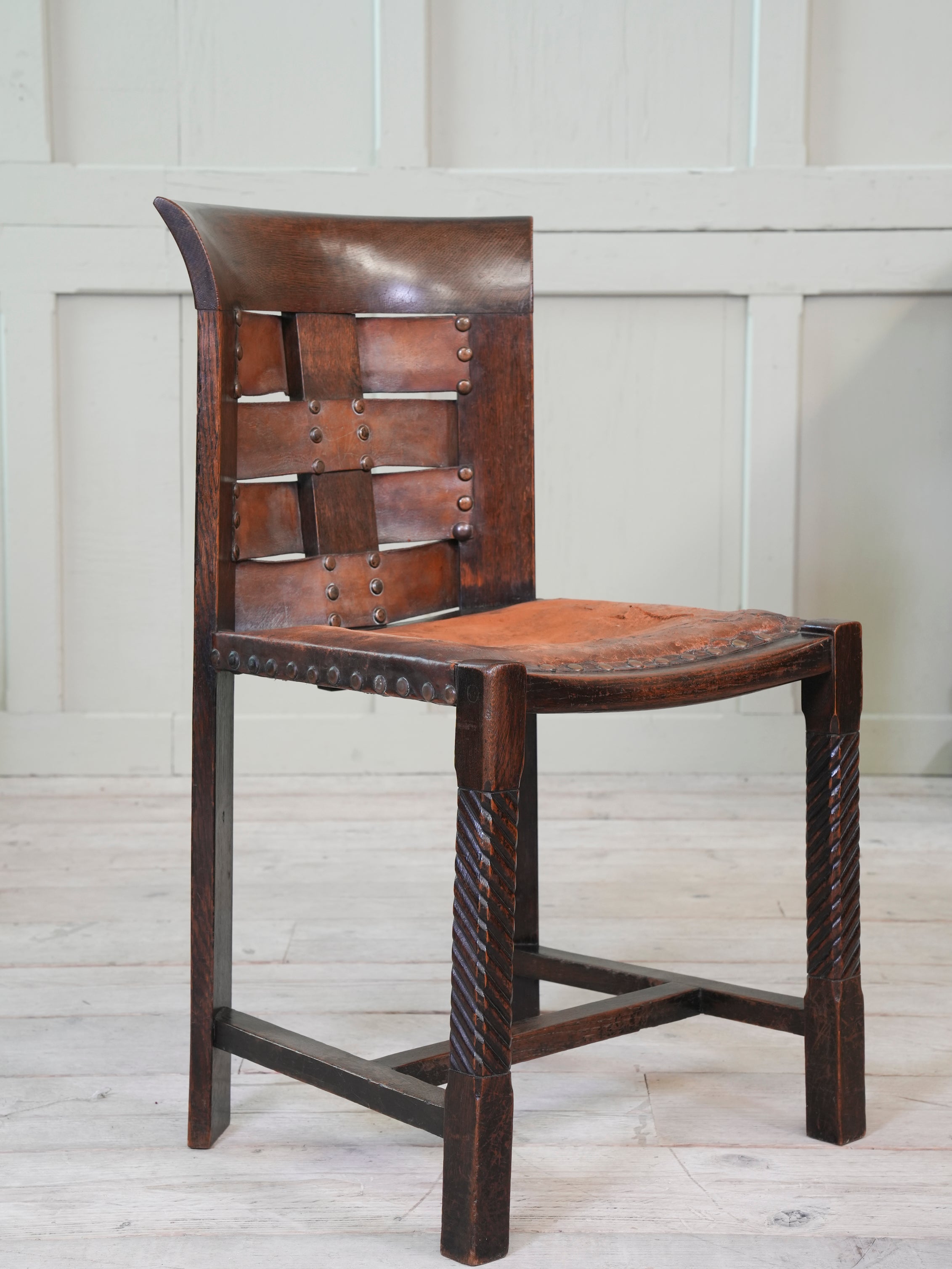 A Leonard Wyburn For Liberty Of London Oak & Leather Chair