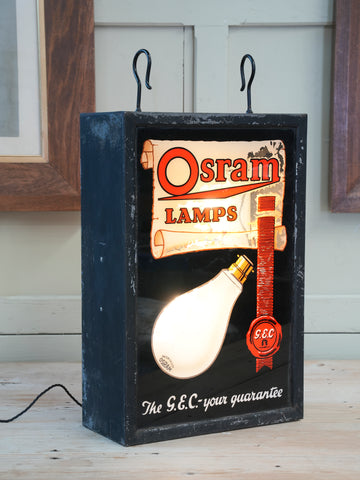 A Double Sided Osram Lamps Illuminated Sign Box