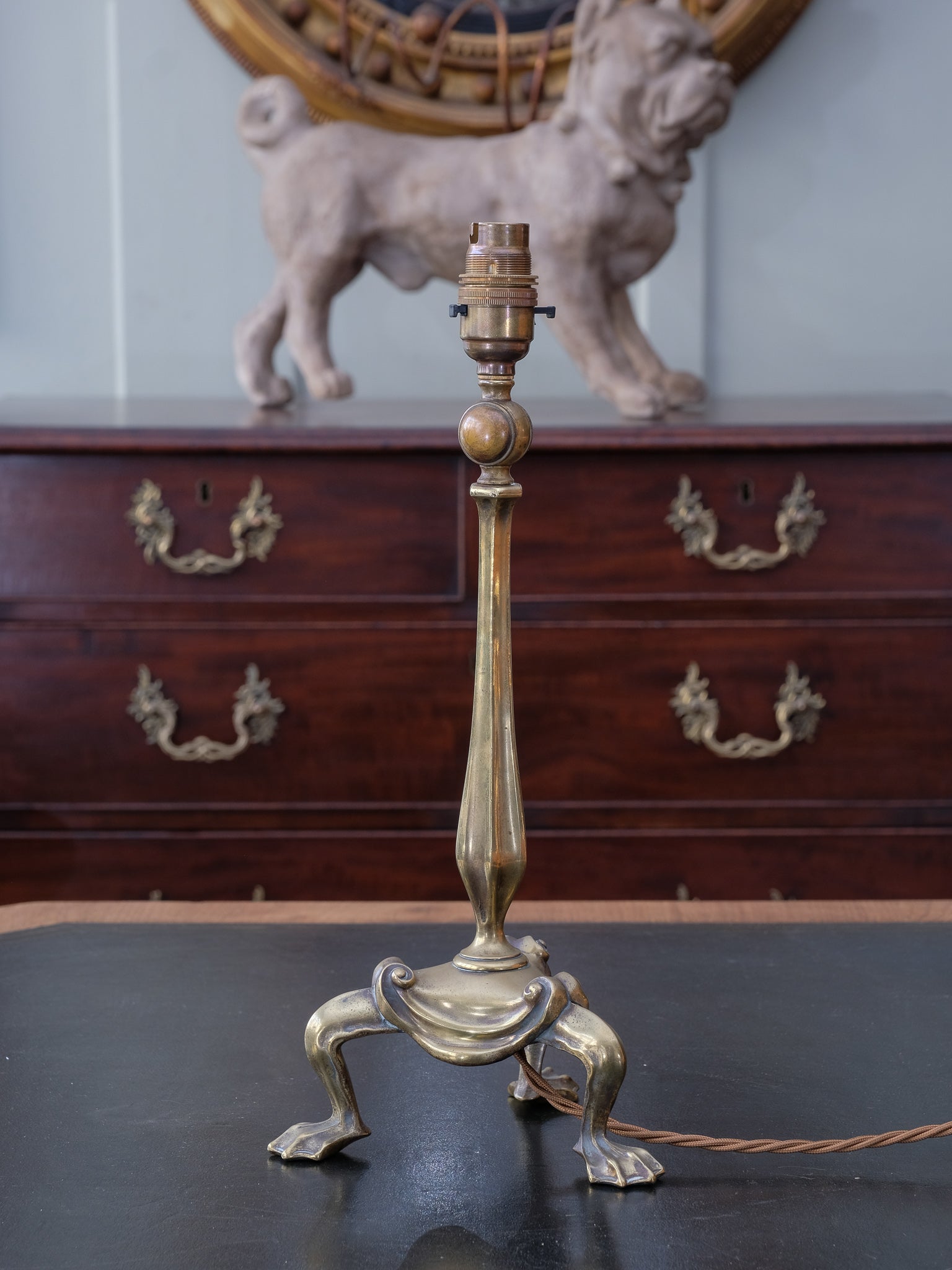 Brass Tripod Base Table Lamp