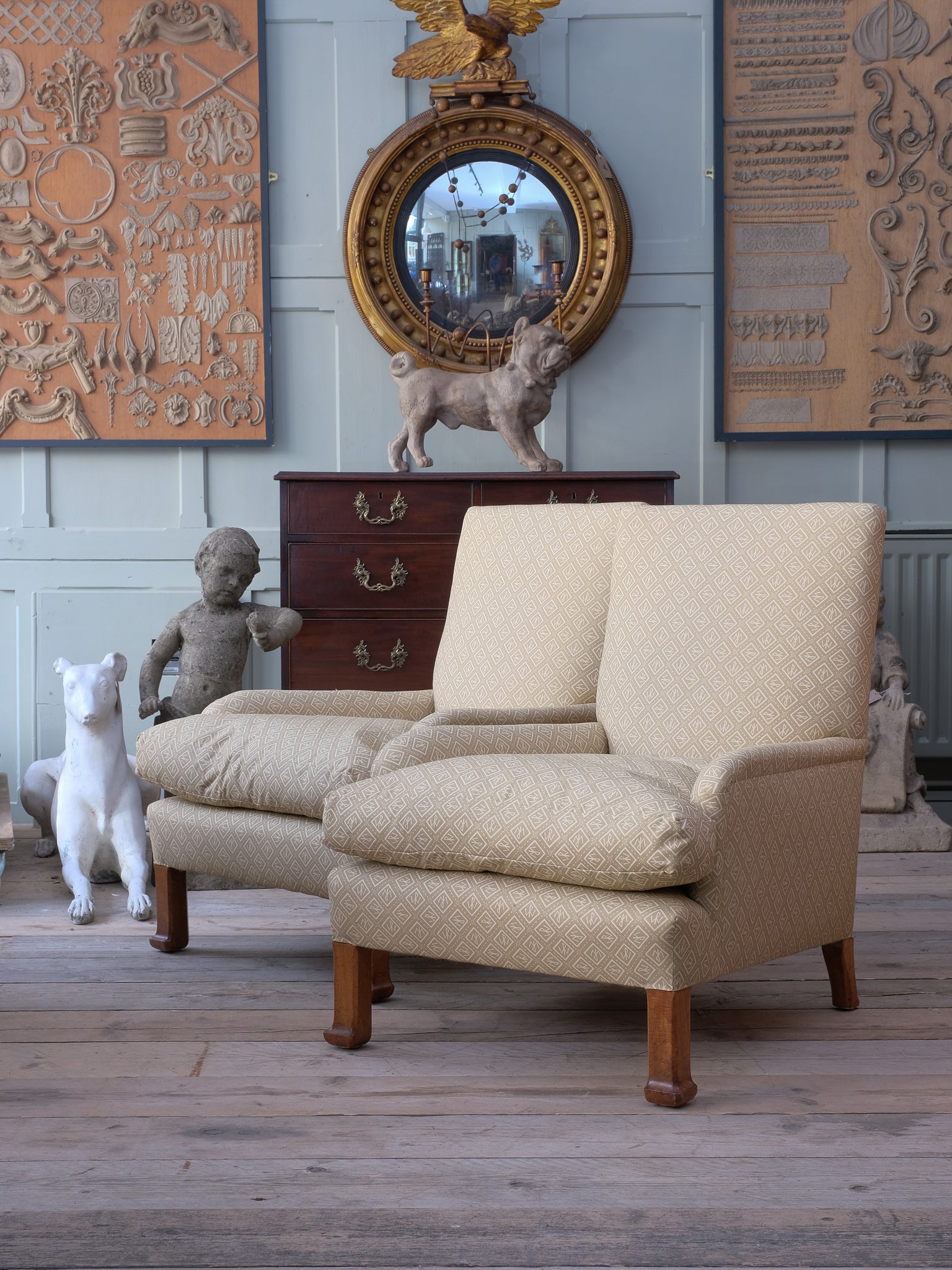 A Pair of Upholstered Armchairs by Whytock & Reid