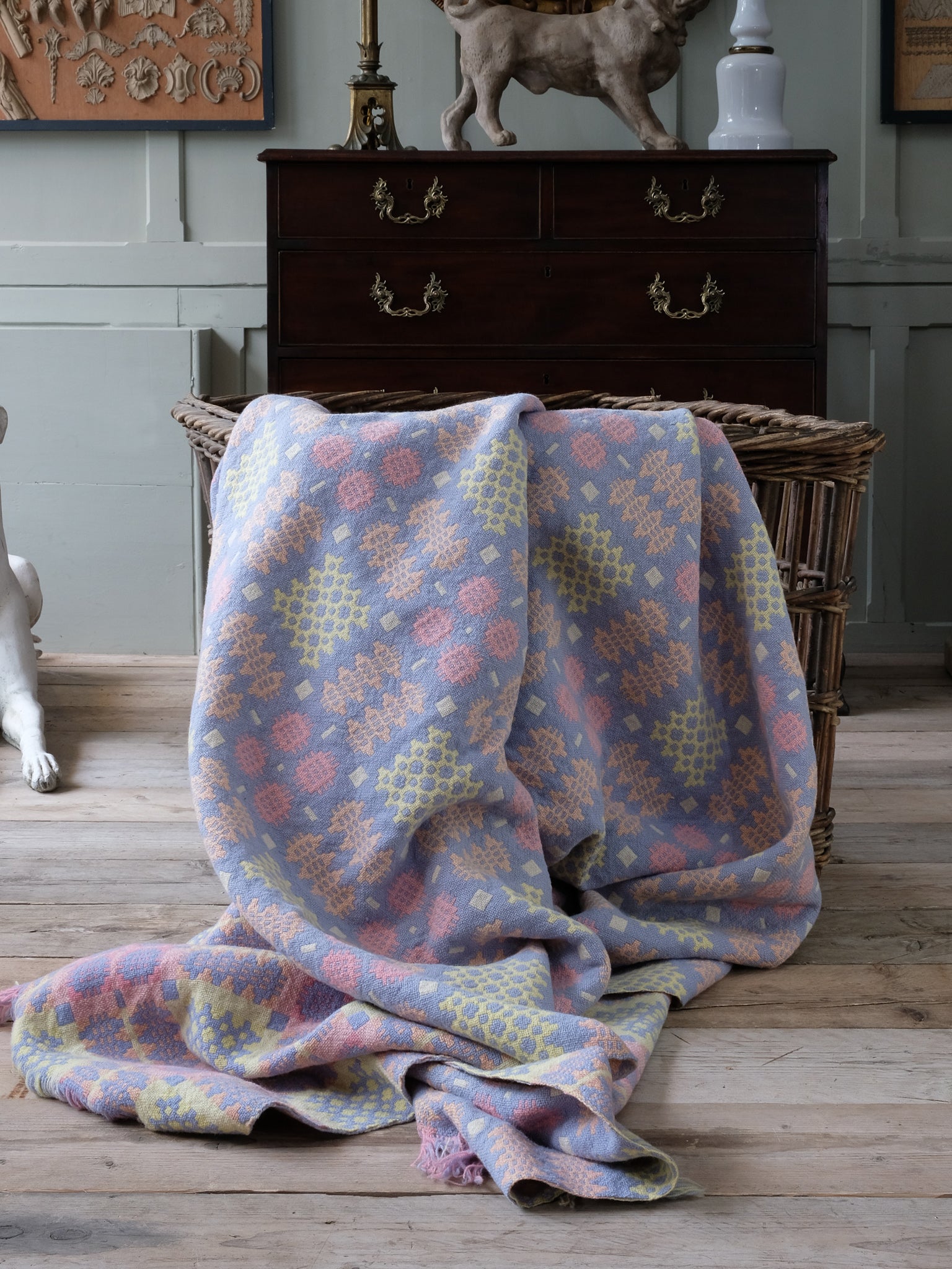 Baby Blue & Pink Caernarfon Blanket