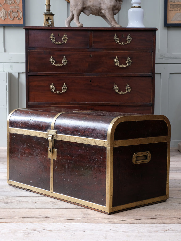 A 19th Century Brass Bound Trunk