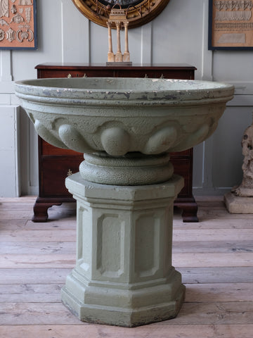 A Large Shallow Composition Stone Urn