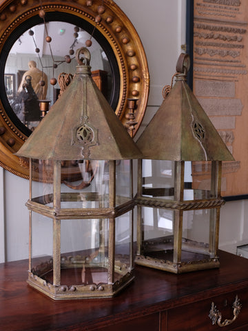 A Near Pair of Arts & Crafts Lanterns