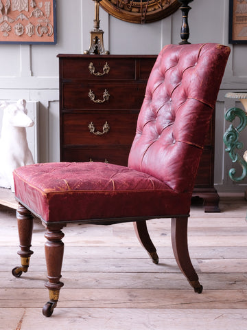 Red Leather Side Chair