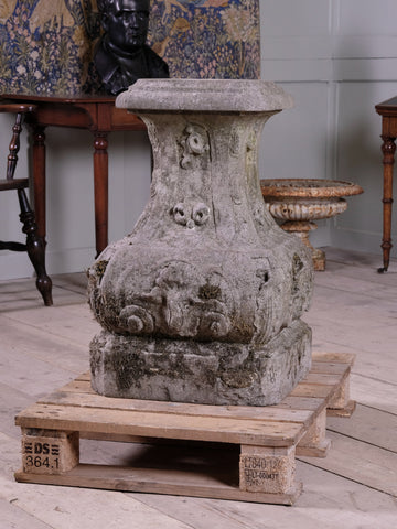 Carved Gritstone Baluster Form Sundial