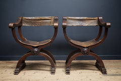 X frame Leather Chairs