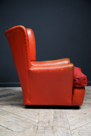 Red Leather Club Chairs