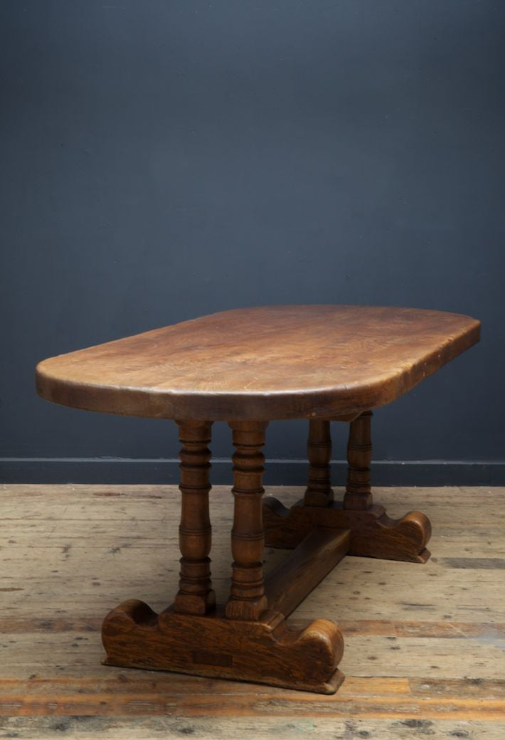 Slab Oak Trestle Table