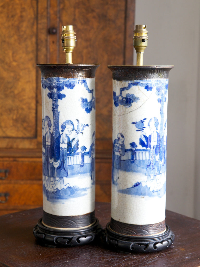 Blue and White Chinese Table Lamps