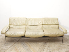 Cream Leather Pieff Sofa