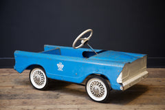 Blue and White Pedal Car