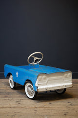 Blue and White Pedal Car