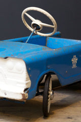 Blue and White Pedal Car