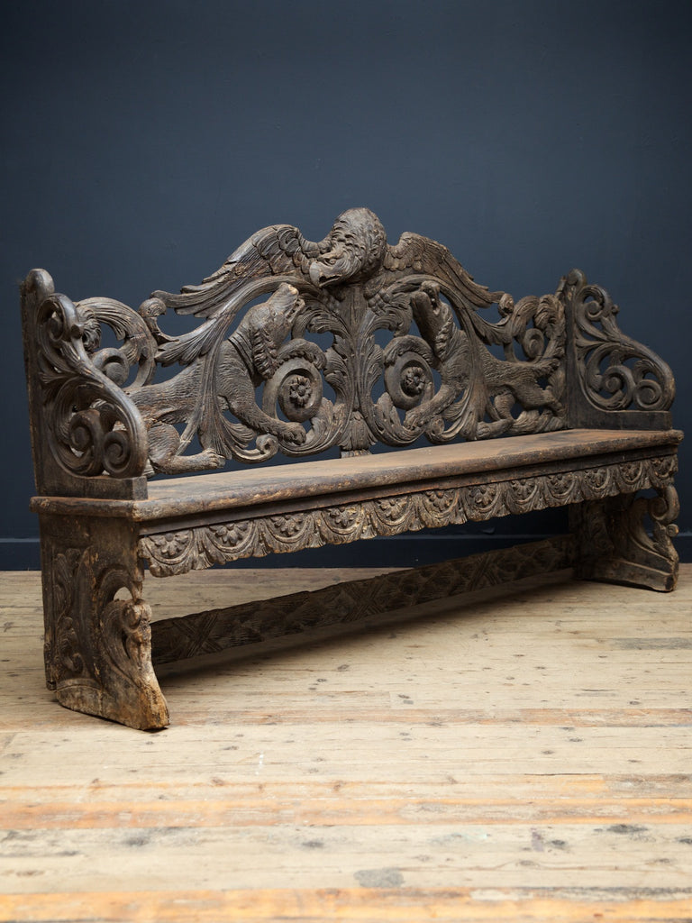 Carved Hunt Bench